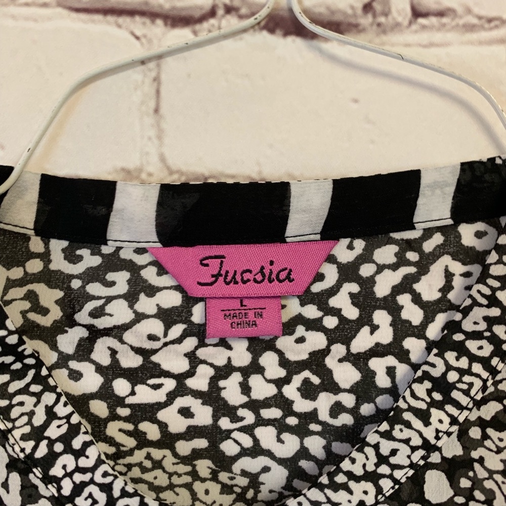 Fucsia Button Down Front Zebra Multiple Pattern - image 3